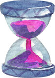 Cartoon watercolor magic hourglass